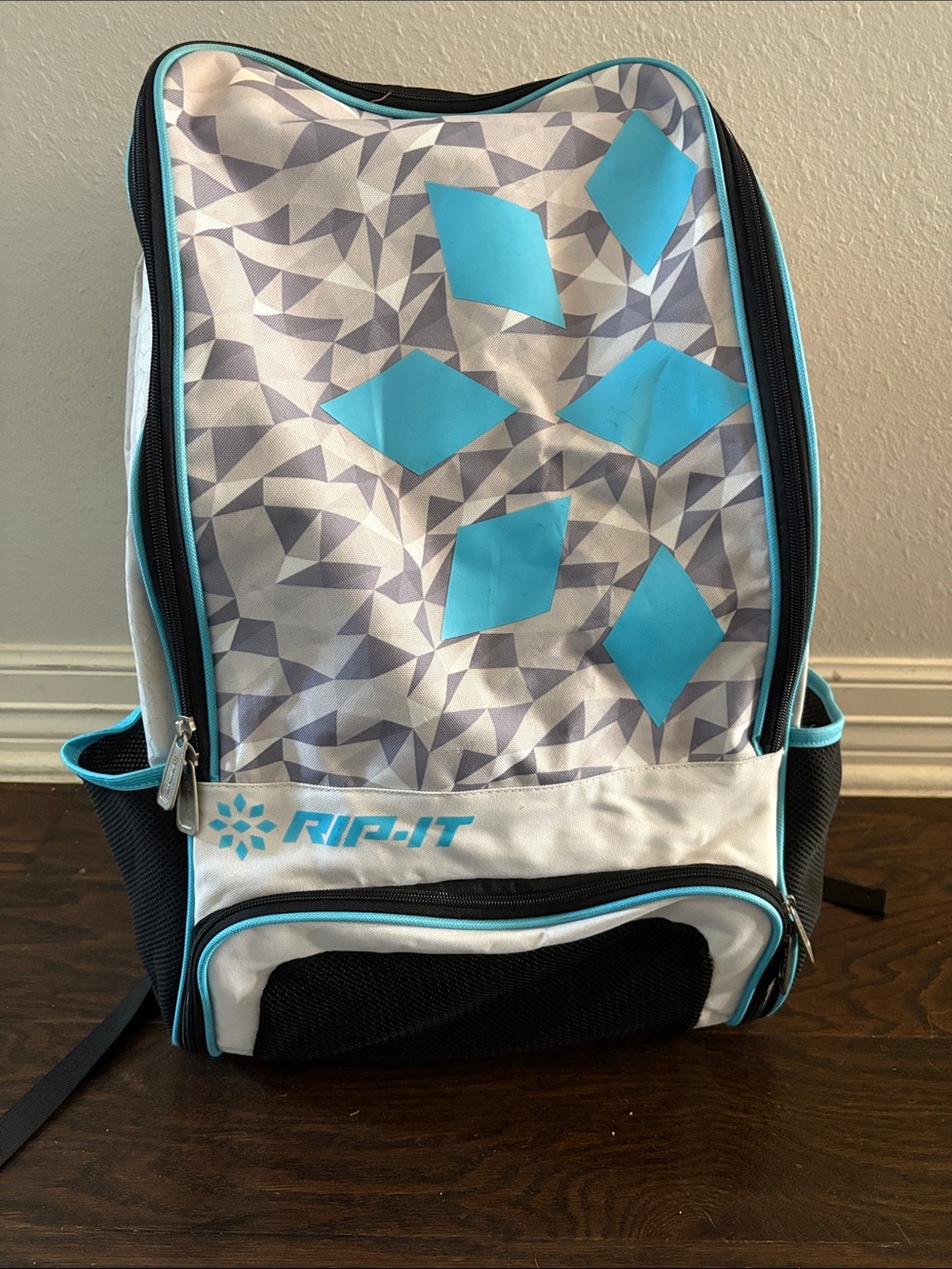 RIP-IT Aqua & Gray Geometric softball Backpack